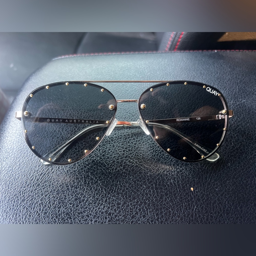 Quay Australia Black Studded Sunglasses